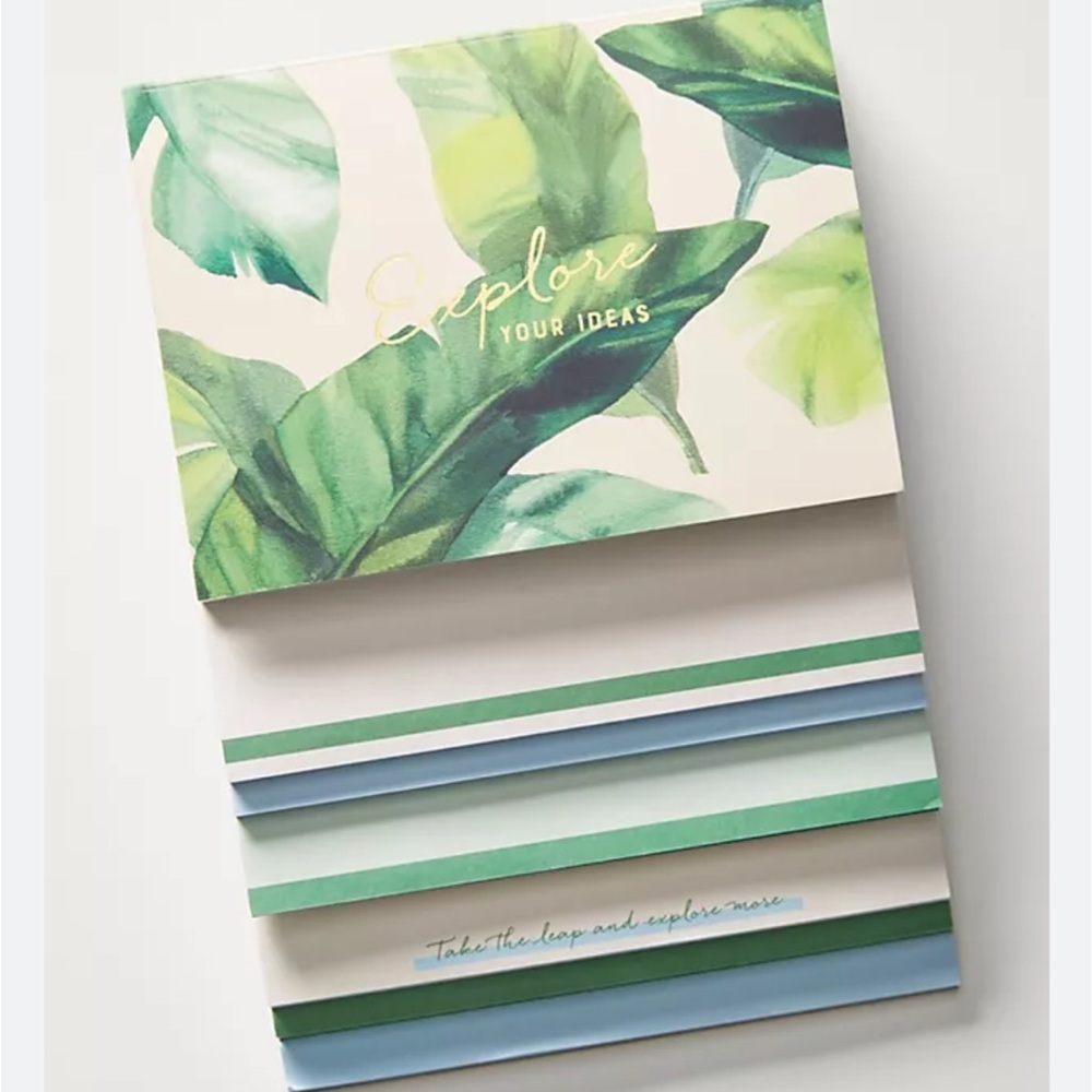 Anthropologie sydney layered notepad Office Home Note taking Palm motif new NWT